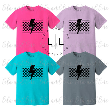 Checkered Bolt ~ Comfort Colors