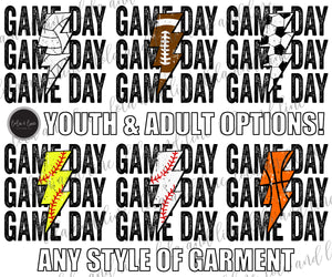 Game Day Bolt ~ All sizes!