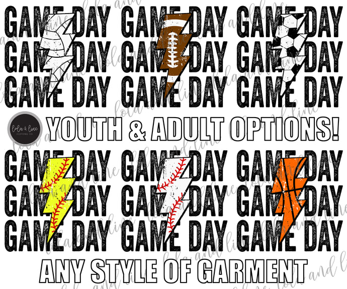 Game Day Bolt ~ All sizes!